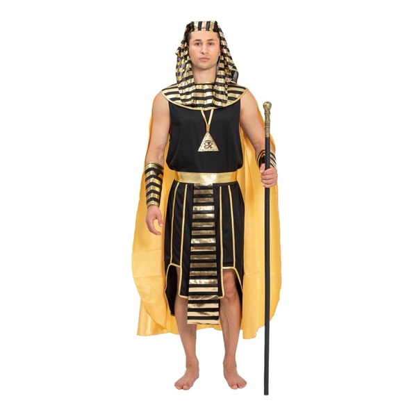 Pharaoh Costume Men Deluxe Halloween Egyptian Costumes King Tut Adult Cosplay - Picture 1 of 6